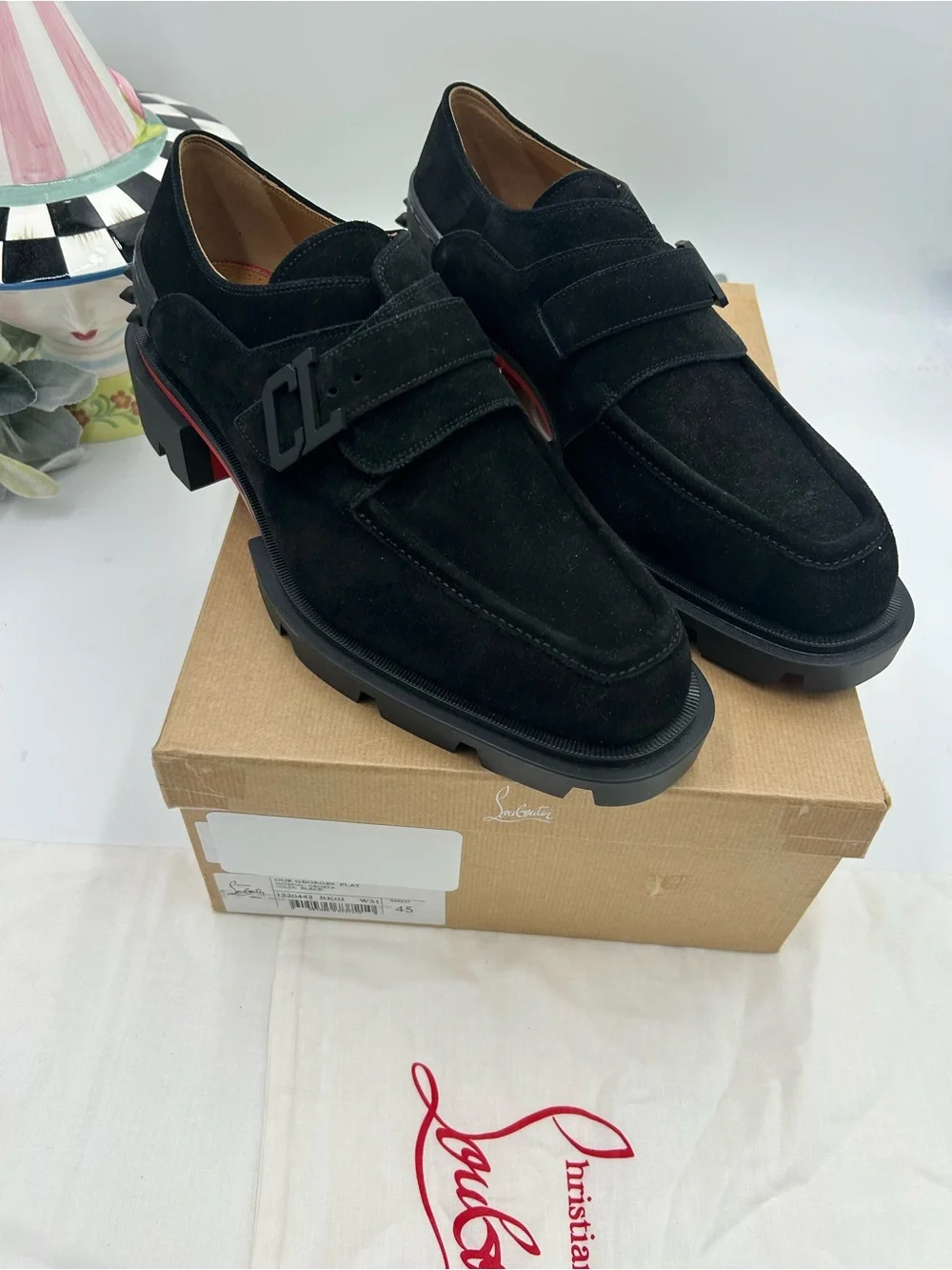 ****************Men’s Christian Louboutin Suede Lug Sole Loafers. Size 45/12 US. Christian Louboutin Men main image 3